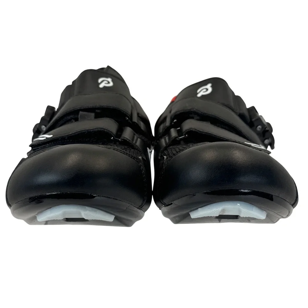 Peloton Cycling Shoes Black Red White Synthetic Indoor Spin Bike Sz 40 Men 7 7.5